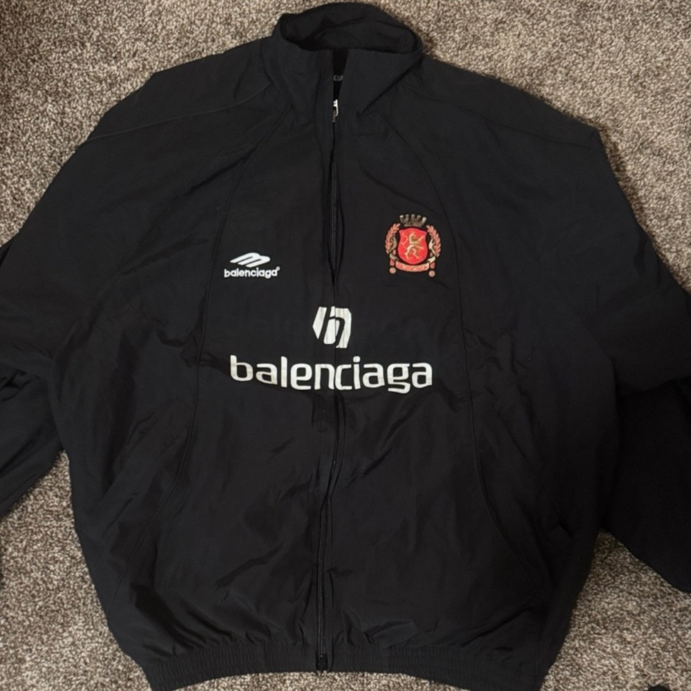 Balenciaga S$24 Soccer Logo Print Track Jacket
- Black, Men's